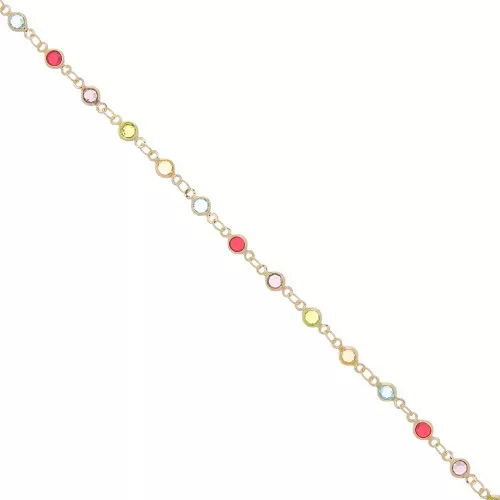 Catena con cristalli multicolori 4 mm - Dorato x1m