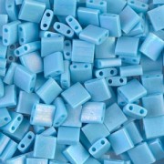 Miyuki Tila Beads 5x5x1.9 mm TL-0413FR - Mat Op Turquoise Blue AB