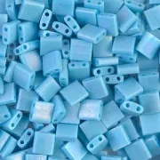Miyuki Tila Beads 5x5x1.9 mm TL-0413FR - Mat Op Turquoise Blue AB