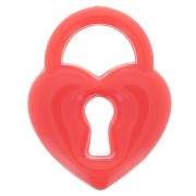 Pendente lucchetto a cuore in acrilico 19x15 mm - Rosso x1|raw }}