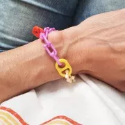 Pendente lucchetto a cuore in acrilico 19x15 mm - Rosso x1