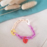 Pendente lucchetto a cuore in acrilico 19x15 mm - Turchese x1