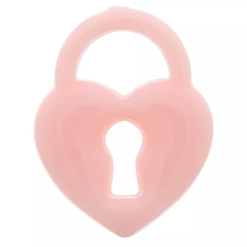 Pendente lucchetto a cuore in acrilico 19x15 mm - Salmone x1