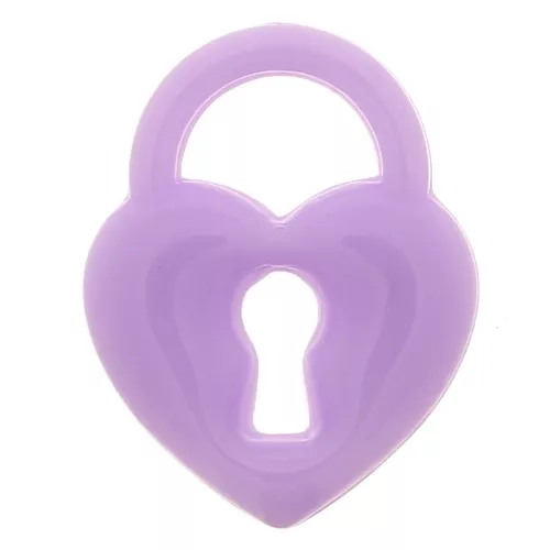 Pendente lucchetto a cuore in acrilico 19x15 mm - Lilla x1