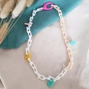 Pendente lucchetto a cuore in acrilico 19x15 mm - Lilla x1