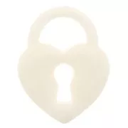 Pendente lucchetto a cuore in acrilico 19x15 mm - Beige x1