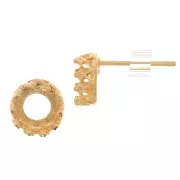 Borchie per cabochon 6mm - design a corona - placcato oro 3 micron x2