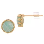 Borchie per cabochon 6mm - design a corona - placcato oro 3 micron x2