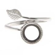 Anello regolabile per cabochon fondo piatto 8 mm - Argento 925 x1|raw }}
