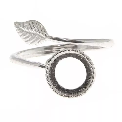 Anello regolabile per cabochon fondo piatto 8 mm - Argento 925 x1