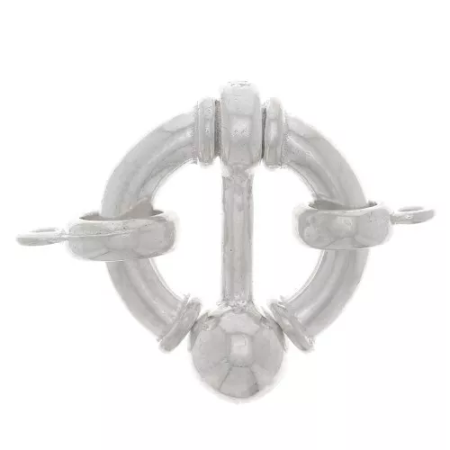Chiusura a clip rotonda con anello chiuso - stile boa - 17 mm - Argento 925 x1