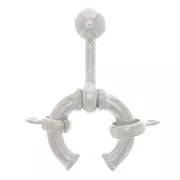 Chiusura a clip rotonda con anello chiuso - stile boa - 17 mm - Argento 925 x1
