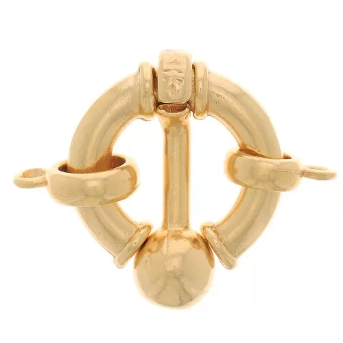 Chiusura a clip rotonda con anello chiuso - stile boa - 17mm - Placcato oro x1