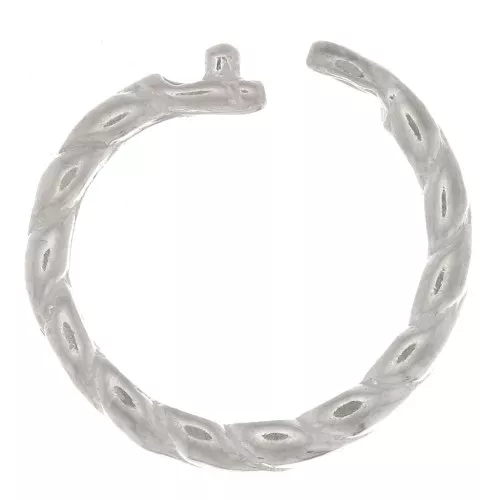 Anello di chiusura ovale effetto intrecciato 8.5x7x1.7 mm - Argento 925 x1