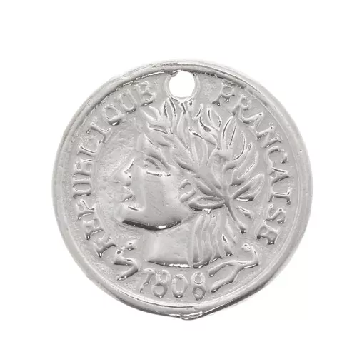 Zecchino Moneta della Repubblica Francese 11 mm - Argento 925 x1