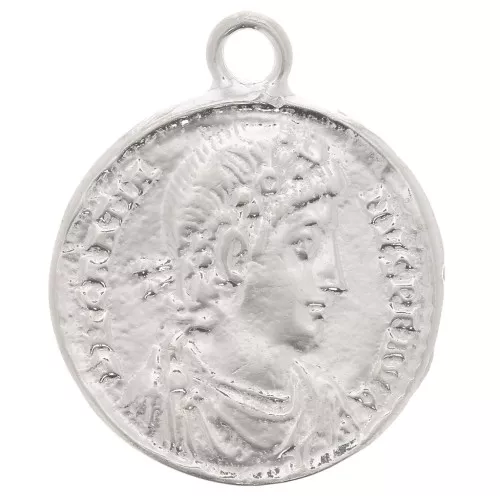 Pendente moneta romana 22x19 mm - placcatura argento fine x1