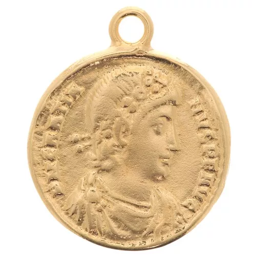 Pendente moneta romana 22x19 mm - Dorato con oro fino x1