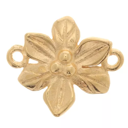 Distanziatore a fiore 15x13 mm - placcato oro 3 micron x1