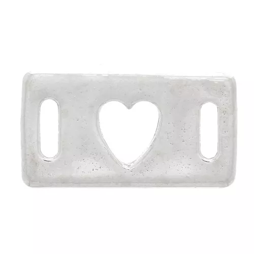 Divisore rettangolare con cuore - 16x9 mm - Argento 925 x1