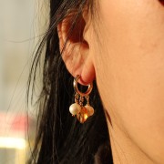 Orecchini a cerchio 13 mm con 3 anelli aperti in Gold filled x2