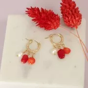 Orecchini a cerchio 13 mm con 3 anelli aperti in Gold filled x2