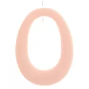 Pendente ovale scavata in resina opaca 44x33 mm - Rosa chiaro x1