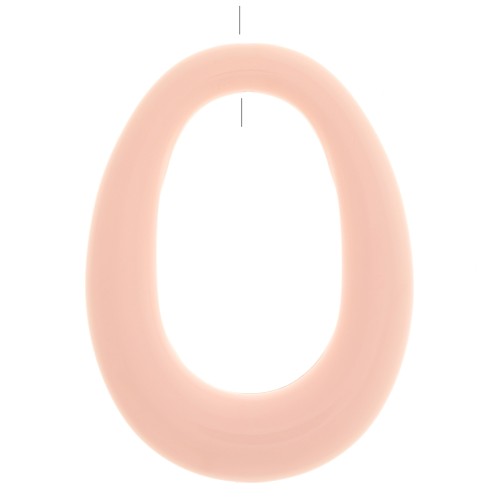 Pendente ovale scavata in resina opaca 44x33 mm - Rosa chiaro x1