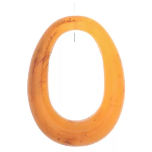 Pendente ovale scavato in resina traslucida 44x33 mm - Marmo albicocca x1