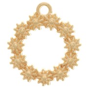 Pendente corona di fiori 19.5 mm per cabochon 1.8 mm - Dorato oro fino x1
