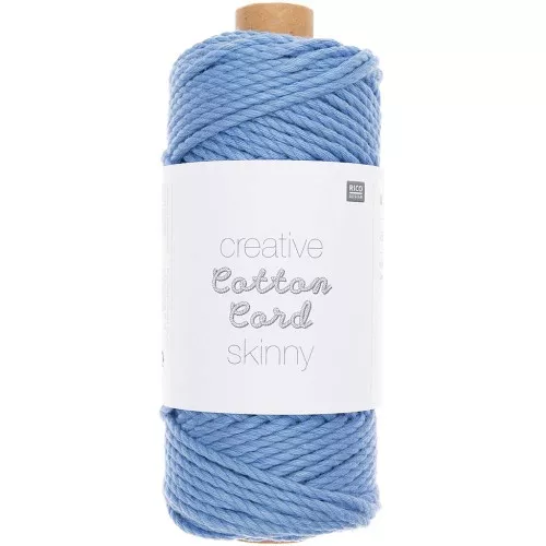 Bobina di corda di cotone Macramè 3mm Skinny Blue x 55m
