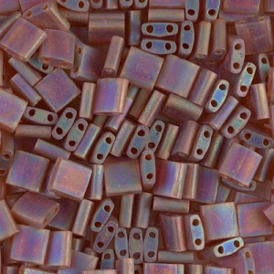 Miyuki Tila Beads 5x5x1.9 mm TL-0134FR - Mat Tr Dark Topaz AB x10g