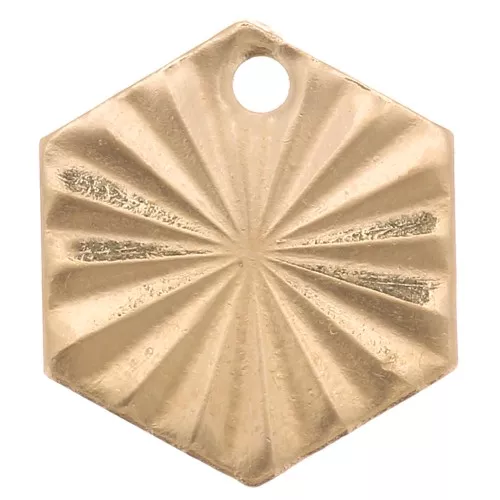Zecchini lavorati esagonali 10x9 mm - Gold filled x1