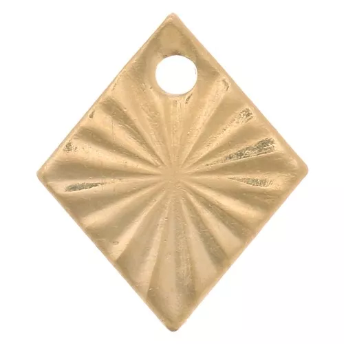 Zecchino rombo lavorato 10x8 mm - Gold filled x1