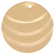 Zecchini lavorati rotondi 18 mm - effetto onda -Gold filled x1|raw }}