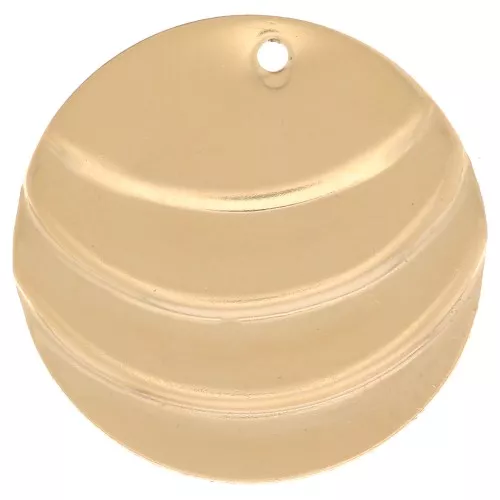 Zecchini lavorati rotondi 18 mm - effetto onda -Gold filled x1