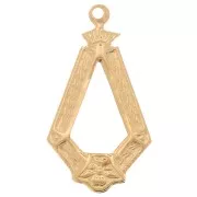 Pendente goccia lavorata 19x11 mm - Gold filled x1