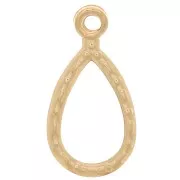 Pendente goccia lavorata 17x9 mm - Gold filled x1