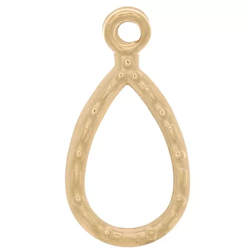 Pendente goccia lavorata 17x9 mm - Gold filled x1