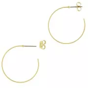 Orecchini a cerchio da decorare 31 mm - Acciaio inossidabile 304L dorato x2