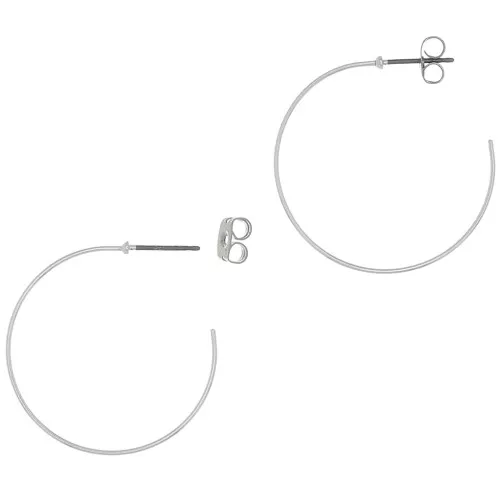 Orecchini a cerchio da decorare 28 mm - Acciaio inossidabile 430 x2