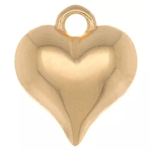 Pendente a forma di cuore 16x14 mm - Dorato con oro fino x1