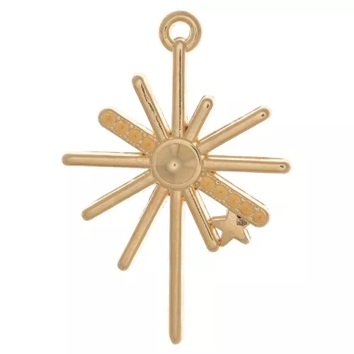 Pendente Stella del Nord 36x25 mm -Dorato con oro fino x1