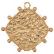 Pendente rombo con palline 25x26 mm - Dorato con oro fino x1