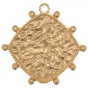 Pendente rombo con palline 25x26 mm - Dorato con oro fino x1