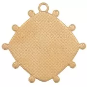 Pendente rombo con palline 25x26 mm - Dorato con oro fino x1