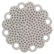 Distanziatore a fiore lavorato multiforo da 19 mm Placcatu argento anticato x1