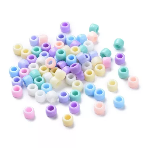 Assortimento di perline Pony - 8x6 mm Multicolour Pastel Violet x100