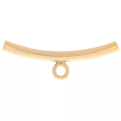 Tubo con attacco per ciondolo 20x6 mm per cordone da 1,5 mm - Gold filled x1
