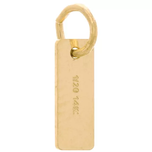 Mini ciondolo rettangolare 8x3 mm con anello aperto - Gold filled x1