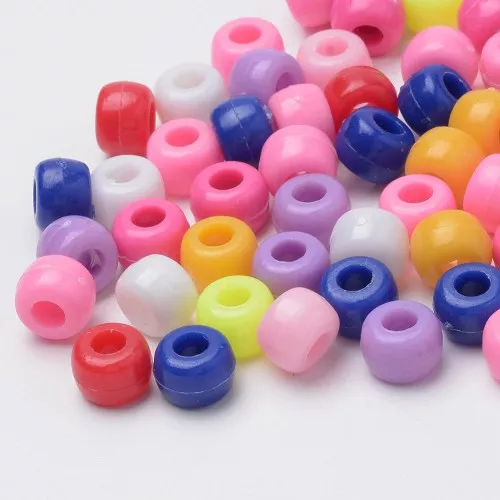 Assortimento di perline Pony - 8x6 mm Multicolore x50